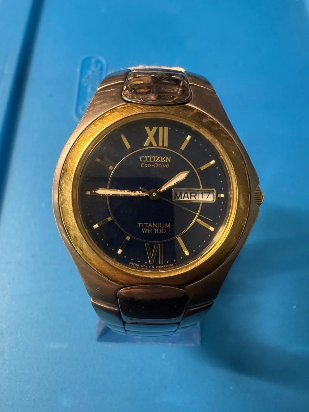 Citizen Titanium Eco-Drive Watch in Gold and Black